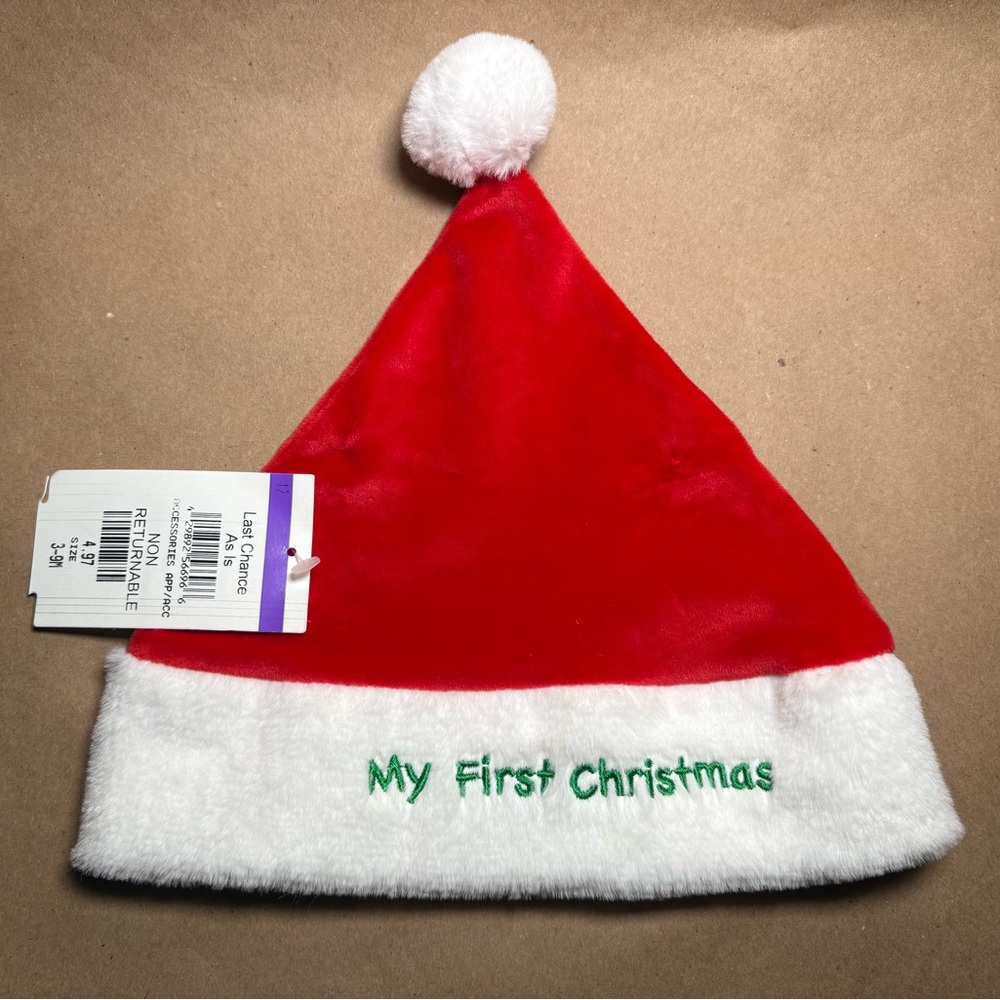 MY FIRST CHRISTMAS SANTA HAT RED WHITE